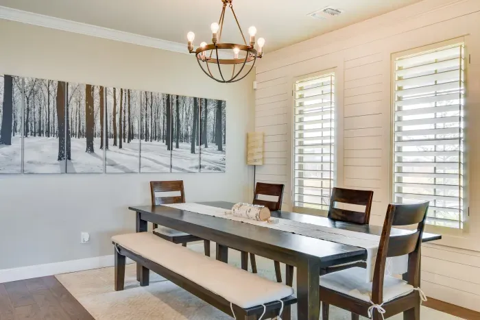 Elegant dining room perfect for group meals and gatherings