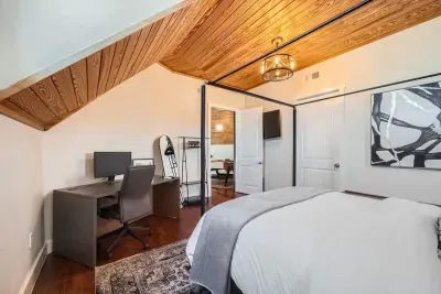 Stay productive with this cozy and functional desk space.