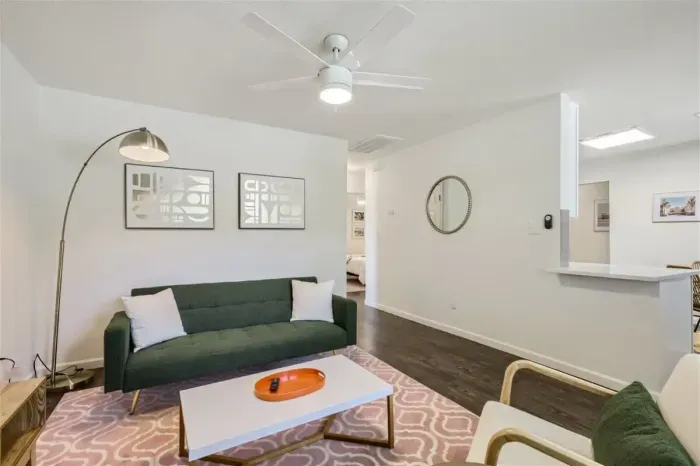 A warm, inviting living room for a perfect stay-in day or evening.