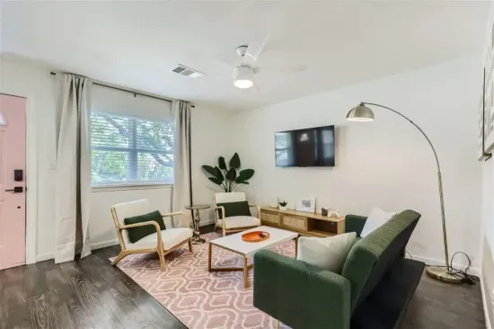 2. A living room designed for relaxation, comfort, and connection.