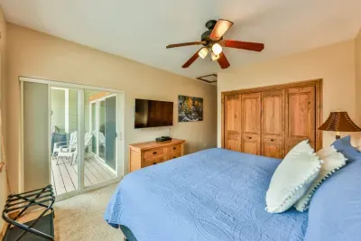 Cozy and inviting bedroom featuring a comfortable mattress and stylish decor.