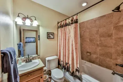 Take a relaxing soak in the tub—perfect after a long day on the go.