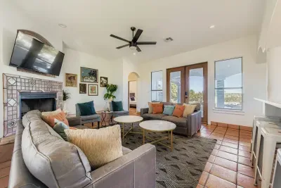 Living room with cozy seating.