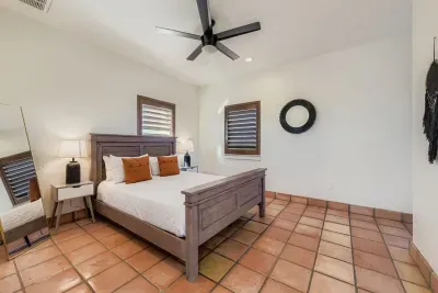 Bedroom with king bed.
