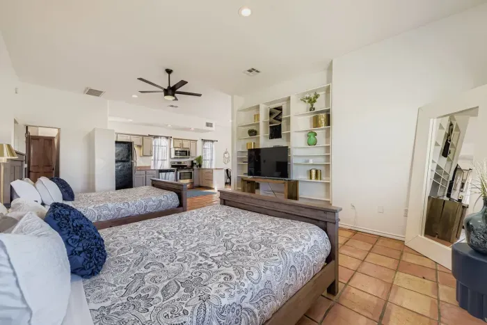 Bedroom with open layout.