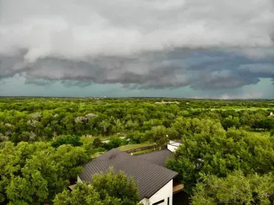 Open Space Behind House with storm coming