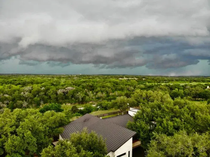 Open Space Behind House with storm coming