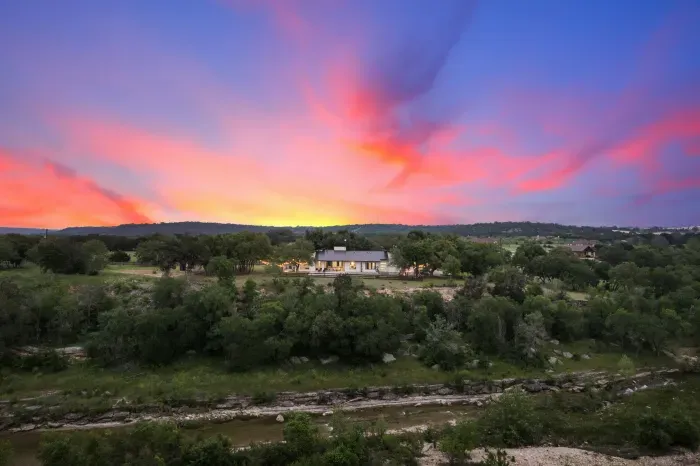 Stunning sunset skies over your Hill Country escape.
