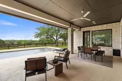 Cozy patio with comfortable seating and a peaceful atmosphere, perfect for morning coffee or evening relaxation.