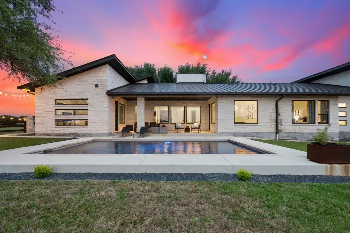 When the day ends, the magic begins; private pool at sunset.