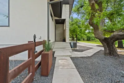 Private Office Entrance (off-limits) on the left side of the house.