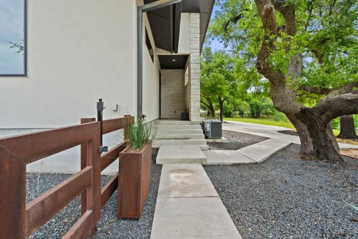 Private Office Entrance (off-limits) on the left side of the house.