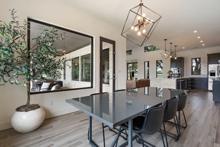 Large Dining room with views of the patio and backyard