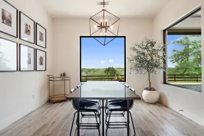 Large Dining room with views of the patio and backyard