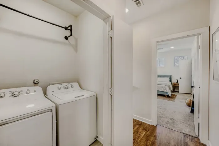 Washer and dryer available for added guest convenience.