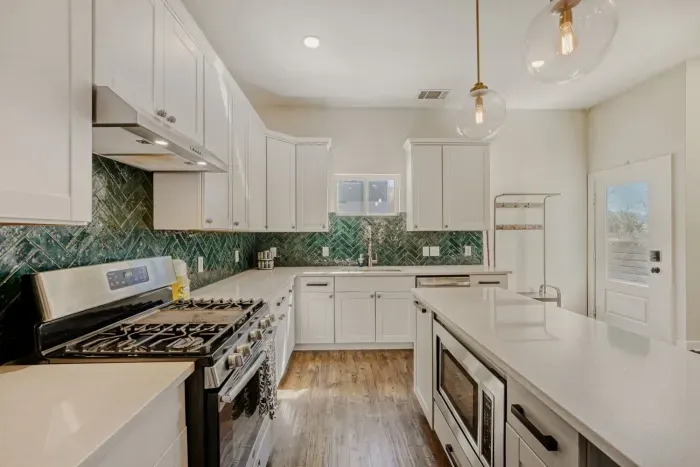 Modern appliances and ample counter space for easy meal prep.