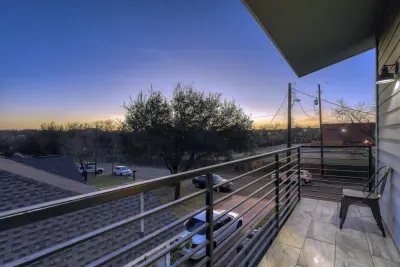 Enjoy morning coffee or sunset views from the elevated balcony.