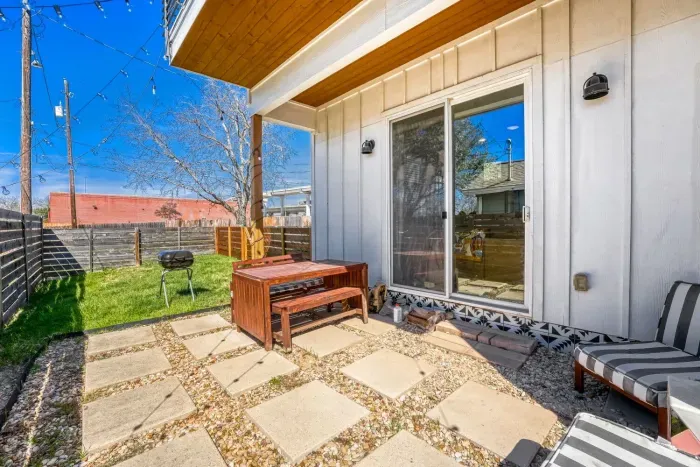 Outdoor seating area ideal for morning coffee or evening relaxation.