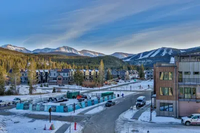 Panoramic mountain and ski resort views from the property.