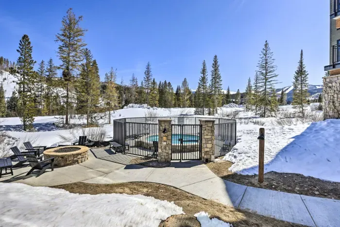 Shared spa space surrounded by mountain air and alpine views.