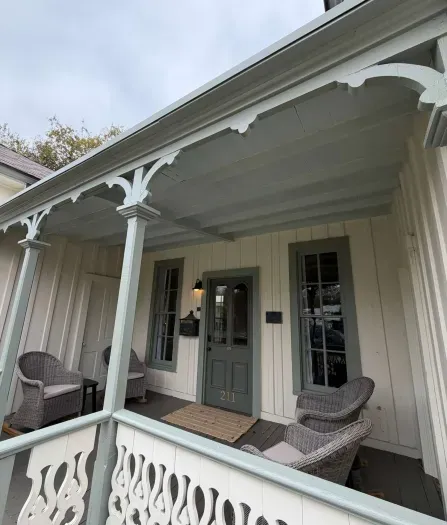 Rear porch seating for outdoor relaxation