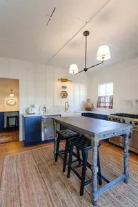 Kitchen island with bar seating.