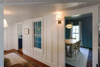 Bright entry hallway with character.