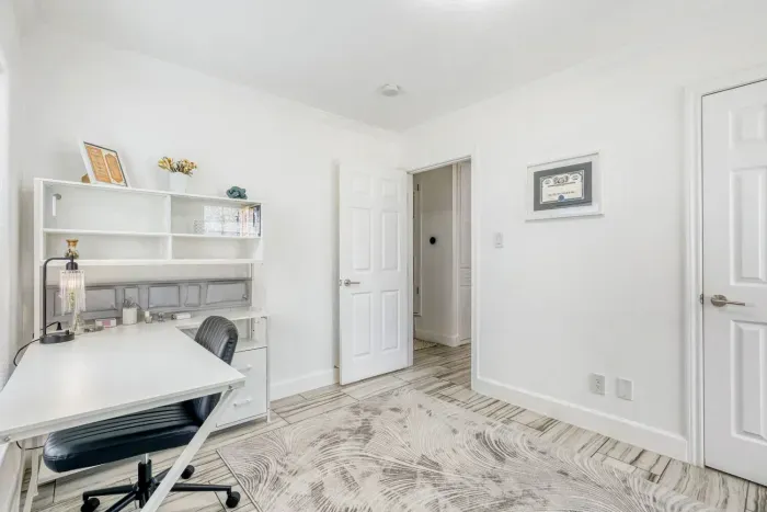 Dedicated workspace with desk and chair, perfect for remote work or trip planning