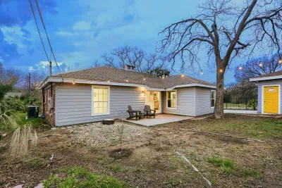 Private backyard patio, perfect for morning coffee or winding down after exploring Austin.