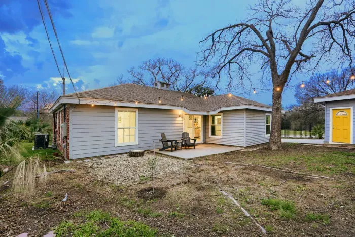 Private backyard patio, perfect for morning coffee or winding down after exploring Austin.