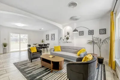 Relaxing lounge space with modern décor and plenty of room to unwind