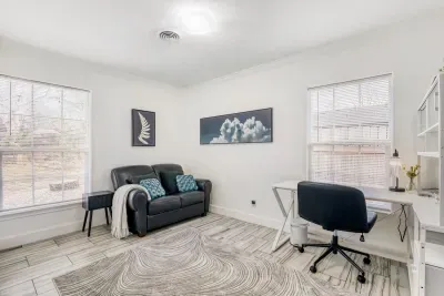 Quiet office area with natural light and comfortable seating