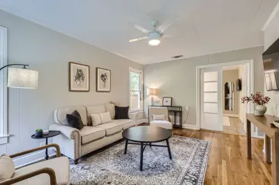 A comfortable spot to relax, watch TV, or read a book after a day of exploring!