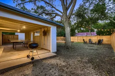 Ping pong table under the carport