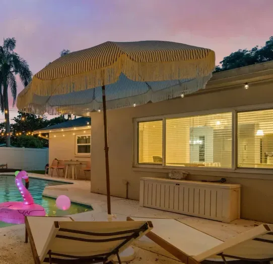 Perfect for cannonballs or cocktails, this poolside escape is yours to enjoy.