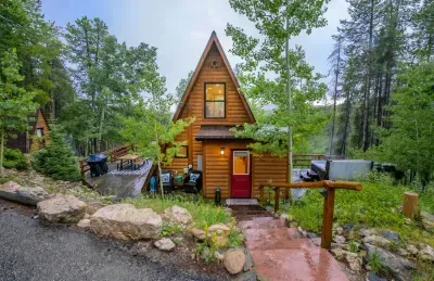 4. Cabin nestled in the woods