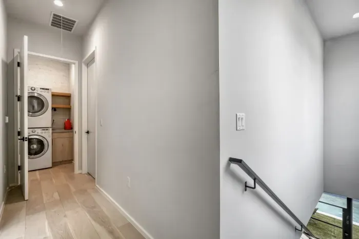 Convenient laundry access for longer stays and pool days.