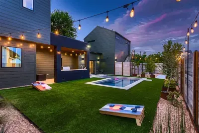 Enjoy the spacious backyard featuring a beautiful pool, perfect for swimming, lounging, and outdoor relaxation. Surrounded by lush landscaping and ample seating, it’s an ideal space for both fun and relaxation.