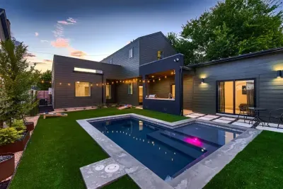 Enjoy the spacious backyard featuring a heated pool, perfect for year-round swimming. The gas grill adds convenience for outdoor cooking, making it an ideal space for relaxing, entertaining, and enjoying meals in the fresh air.