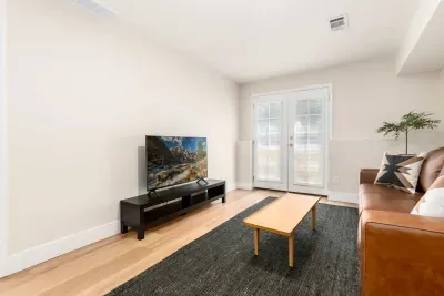 Warm and inviting lounge perfect for movie nights or game time with family.