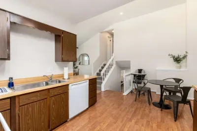 Kitchen with full-size appliances, perfect for home-cooked meals.