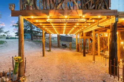 Carport all lit up!