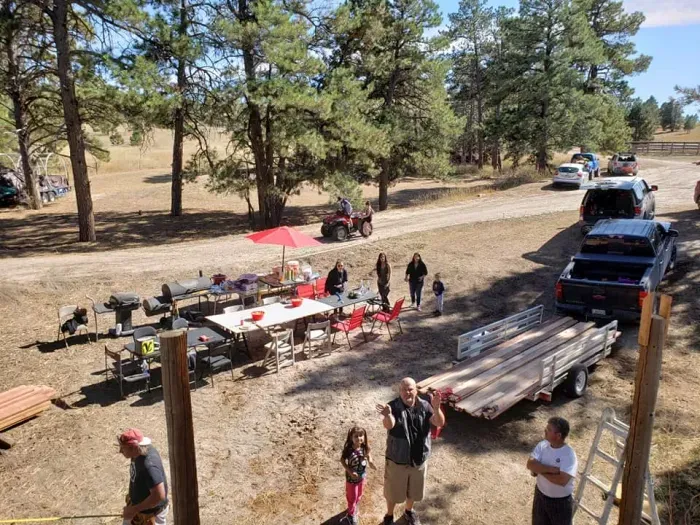 Friends helping with the deck....