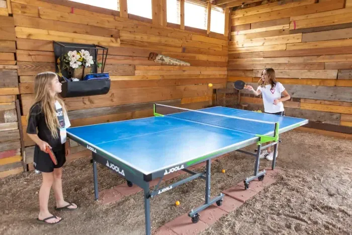 Some ping pong in the game room
