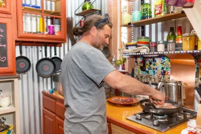 Cooking in the treehouse....