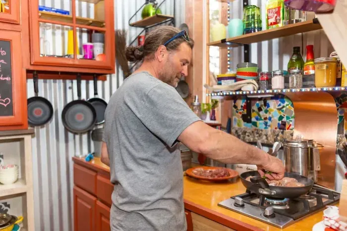 Cooking in the treehouse....