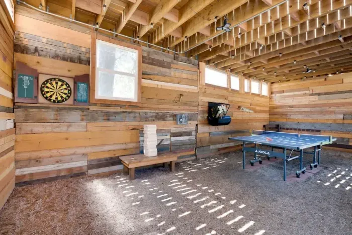 Step into The Game Room, a fun-filled space featuring ping pong, giant Jenga, and darts! Whether you're challenging friends to a match or enjoying casual games, this lively area promises hours of entertainment for all ages.