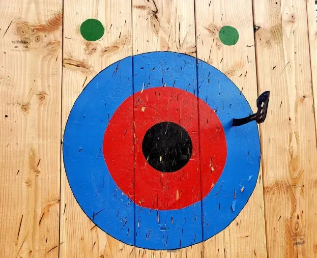 Hatchet throwing.... Look how this one ended up!