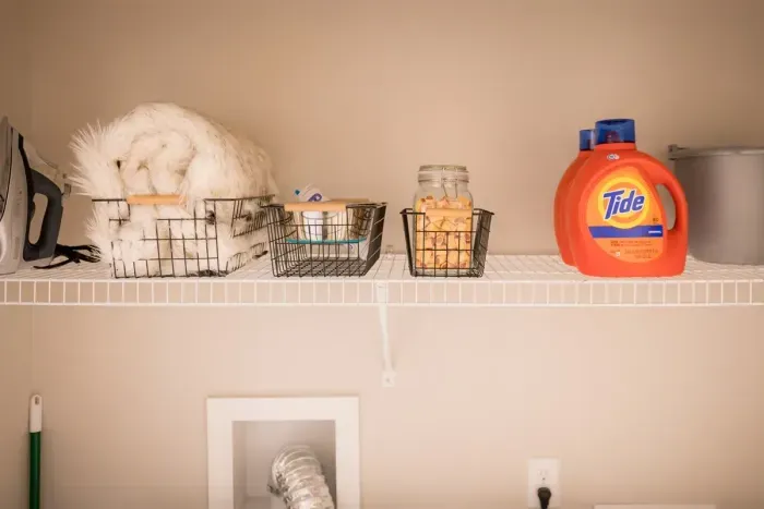 Left to right: iron, puppy blanket, dog bowls, lent roller, puppy treats, washing detergent. Yep, we provide it all!