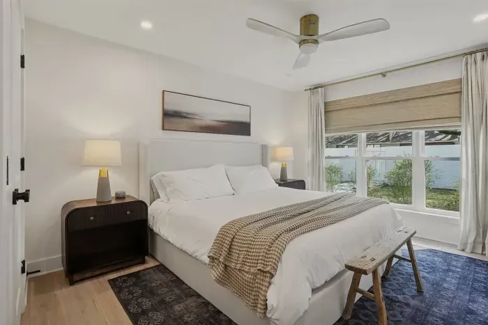 Bright, airy, and beautifully designed 🤍 Your private bedroom retreat awaits.
